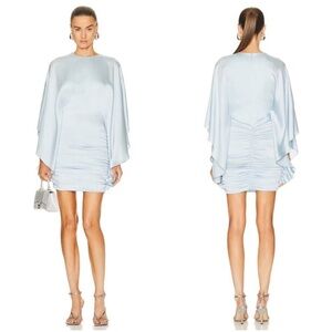 SIMKHAI Kadence satin minidress in Light Sky